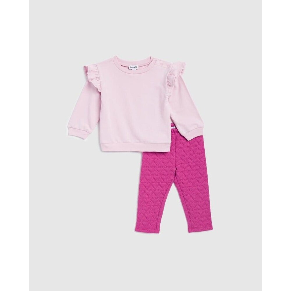 NWT Splendid Infant Girl 12-18 mos. Hibiscus Hearts Long Sleeve Set MSRP $54
